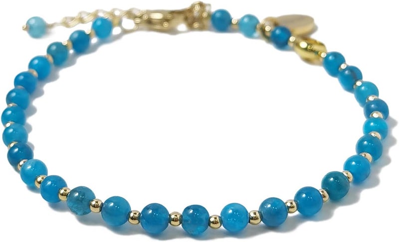 Morchic 3mm Tiny Beads Natural Gemstone Bracelet for Women, Adjustable 7.1" Energy Gem Charm Jewelry, Dainty Handmade Birthday Gift - Image 1